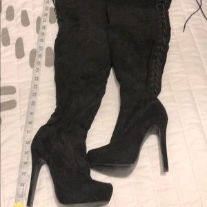 Black over the knee boots size 6.5